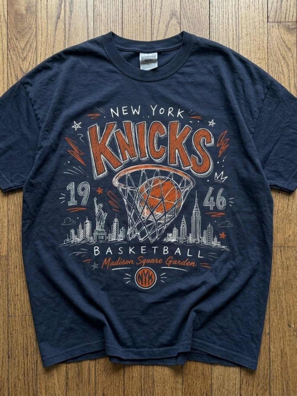 New York Basketball Shirt Retro Hoops Tee